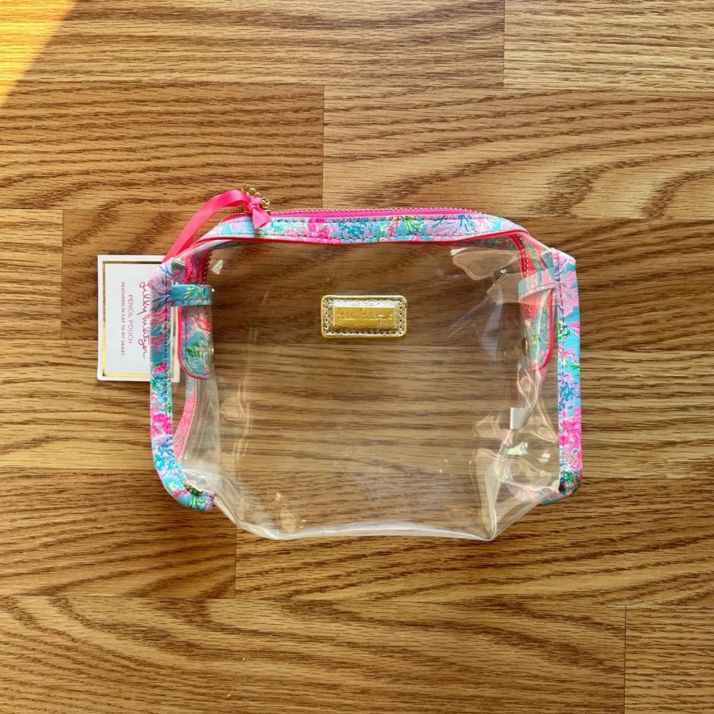 Lilly Pulitzer Clear Pencil Pouch BNWT